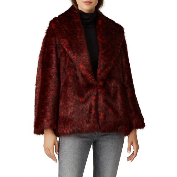 NATORI Red Leopard Faux Fur Jacket - Picture 3 of 10